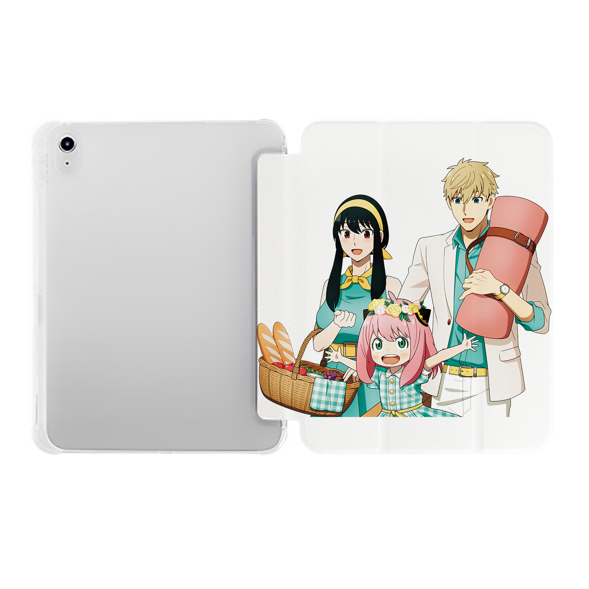 （画像用） SPY×FAMILY间谍家家酒 IPad ケース ペン収納付き 三つ折りスタンド PUレザー×シリコン 対応機種9.5/10.5/10.9インチ